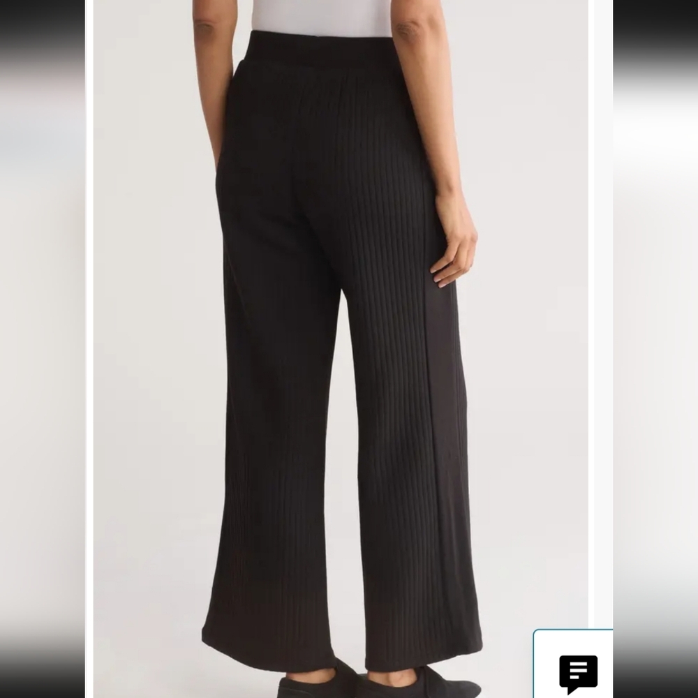 NWOT T Tahari Wide Leg Pull-On Trouser Stretchy Black Pants Size Medium Like New - Picture 3 of 13